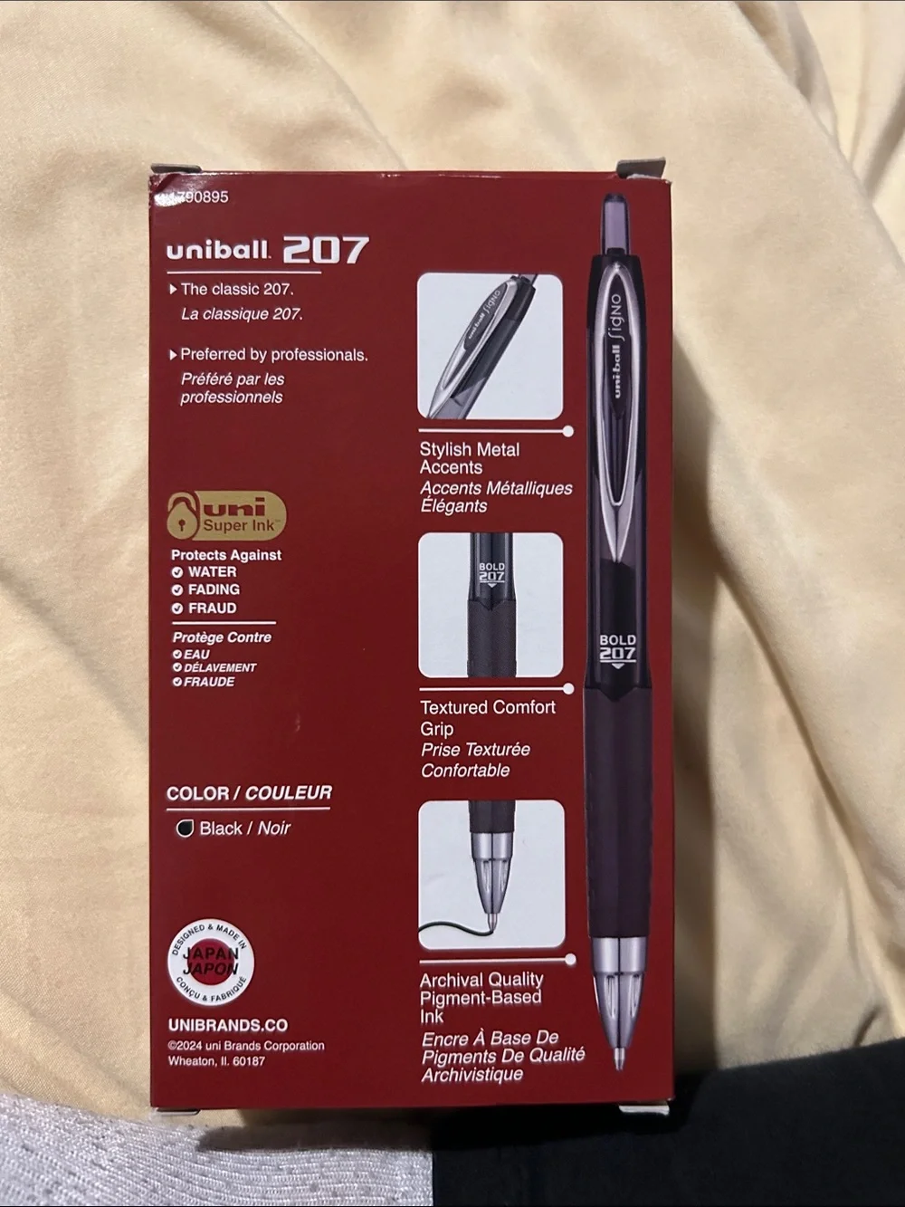 Uni-ball 207 Bold 1.0mm Black Gel Pen - Pack